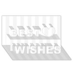 Vertical Stripes - White and White Smoke Best Wish 3D Greeting Card (8x4)