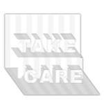 Vertical Stripes - White and White Smoke TAKE CARE 3D Greeting Card (7x5)