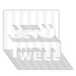 Vertical Stripes - White and White Smoke Get Well 3D Greeting Card (7x5)