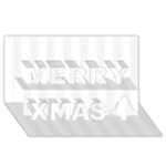 Vertical Stripes - White and White Smoke Merry Xmas 3D Greeting Card (8x4)