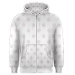 Polka Dots - Pastel Pink on White Men s Zipper Hoodie