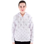 Polka Dots - Pastel Pink on White Women s Zipper Hoodie