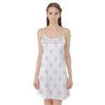 Polka Dots - Pastel Pink on White Satin Night Slip