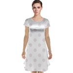 Polka Dots - Pastel Pink on White Cap Sleeve Nightdress