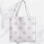 Polka Dots - Pastel Pink on White Zipper Grocery Tote Bag