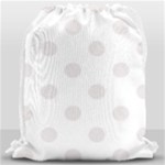 Polka Dots - Pastel Pink on White Drawstring Bag (Large)
