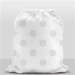 Polka Dots - Pastel Pink on White Drawstring Bag (Small)