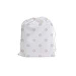 Polka Dots - Pastel Pink on White Drawstring Pouch (M)