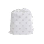 Polka Dots - Pastel Pink on White Drawstring Pouch (L)