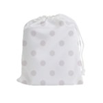 Polka Dots - Pastel Pink on White Drawstring Pouch (XL)