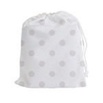 Polka Dots - Pastel Pink on White Drawstring Pouch (XXl)