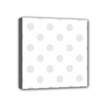 Polka Dots - Pastel Pink on White Mini Canvas 4  x 4  (Stretched)