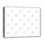 Polka Dots - Pastel Pink on White Canvas 14  x 11  (Stretched)