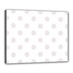 Polka Dots - Pastel Pink on White Canvas 20  x 16  (Stretched)