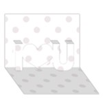 Polka Dots - Pastel Pink on White I Love You 3D Greeting Card (7x5)