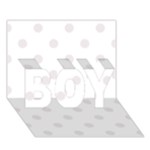 Polka Dots - Pastel Pink on White BOY 3D Greeting Card (7x5)