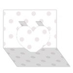 Polka Dots - Pastel Pink on White Heart 3D Greeting Card (7x5)