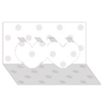 Polka Dots - Pastel Pink on White Twin Hearts 3D Greeting Card (8x4)