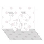 Polka Dots - Pastel Pink on White LOVE 3D Greeting Card (7x5)