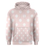 Polka Dots - White on Misty Rose Pink Men s Pullover Hoodie