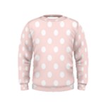Polka Dots - White on Misty Rose Pink Kid s Sweatshirt