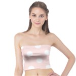 Polka Dots - White on Misty Rose Pink Tube Top