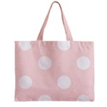 Polka Dots - White on Misty Rose Pink Zipper Mini Tote Bag