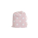 Polka Dots - White on Misty Rose Pink Drawstring Pouch (XS)