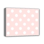 Polka Dots - White on Misty Rose Pink Deluxe Canvas 14  x 11  (Stretched)