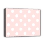 Polka Dots - White on Misty Rose Pink Deluxe Canvas 16  x 12  (Stretched)