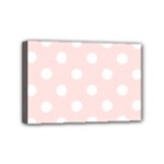 Polka Dots - White on Misty Rose Pink Mini Canvas 6  x 4  (Stretched)