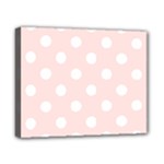 Polka Dots - White on Misty Rose Pink Canvas 10  x 8  (Stretched)