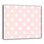Polka Dots - White on Misty Rose Pink Canvas 24  x 20  (Stretched)