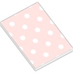 Polka Dots - White on Misty Rose Pink Large Memo Pads