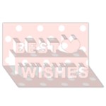 Polka Dots - White on Misty Rose Pink Best Wish 3D Greeting Card (8x4)