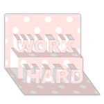 Polka Dots - White on Misty Rose Pink WORK HARD 3D Greeting Card (7x5)