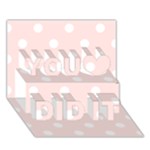 Polka Dots - White on Misty Rose Pink You Did It 3D Greeting Card (7x5)