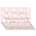 Polka Dots - White on Misty Rose Pink Laugh Live Love 3D Greeting Card (8x4)