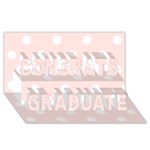 Polka Dots - White on Misty Rose Pink Congrats Graduate 3D Greeting Card (8x4)