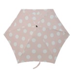 Polka Dots - White on Misty Rose Pink Mini Umbrella