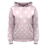 Polka Dots - White on Piggy Pink Women s Pullover Hoodie