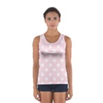 Polka Dots - White on Piggy Pink Women s Sport Tank Top