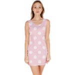 Polka Dots - White on Piggy Pink Bodycon Dress