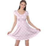 Polka Dots - White on Piggy Pink Cap Sleeve Dress