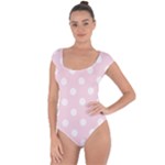 Polka Dots - White on Piggy Pink Short Sleeve Leotard (Ladies)