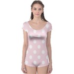 Polka Dots - White on Piggy Pink Boyleg Leotard (Ladies)