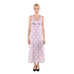 Polka Dots - White on Piggy Pink Full Print Maxi Dress