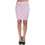 Polka Dots - White on Piggy Pink Bodycon Skirt