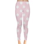Polka Dots - White on Piggy Pink Women s Leggings