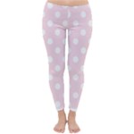 Polka Dots - White on Piggy Pink Winter Leggings